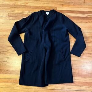 J. Crew Vanessa Sweater Jacket Womens XS Black Blazer Open Front Cardigan Career